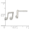 Lex & Lu Sterling Silver Polished CZ Musical Notes Post Earrings - 4 - Lex & Lu