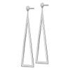 Lex & Lu Sterling Silver w/Rhodium Polished Triangle Dangle Earrings - 2 - Lex & Lu