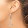 Lex & Lu Sterling Silver w/Rhodium Polished Triangle Dangle Earrings - 3 - Lex & Lu