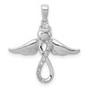 Lex & Lu Sterling Silver Diamond Angel Pendant - Lex & Lu