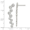 Lex & Lu Sterling Silver Bezel CZ Ear Climber Post Earrings - 4 - Lex & Lu