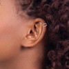 Lex & Lu Sterling Silver w/Rhodium Adjustable Cuff Earrings - 3 - Lex & Lu
