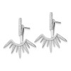 Lex & Lu Sterling Silver w/Rhodium CZ Front & Back Spike Post Earrings - 2 - Lex & Lu