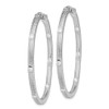 Lex & Lu Sterling Silver w/Rhodium CZ In & Out Round Hoop Earrings LAL110385 - 2 - Lex & Lu