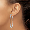 Lex & Lu Sterling Silver w/Rhodium CZ In & Out Round Hoop Earrings LAL110385 - 3 - Lex & Lu