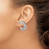 Lex & Lu Sterling Silver w/Rhodium CZ Hinged Hoop Earrings LAL110395 - 3 - Lex & Lu