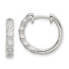 Lex & Lu Sterling Silver CZ Hinged Hoop Earrings LAL110406 - Lex & Lu