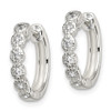 Lex & Lu Sterling Silver CZ Hinged Hoop Earrings LAL110406 - 2 - Lex & Lu