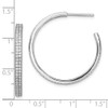 Lex & Lu Sterling Silver w/Rhodium CZ 30x3mm Hoop Earrings - 4 - Lex & Lu