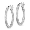 Lex & Lu Sterling Silver w/Rhodium Micro Pave CZ In & Out Hoops - 2 - Lex & Lu