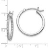 Lex & Lu Sterling Silver w/Rhodium Micro Pave CZ In & Out Hoops - 4 - Lex & Lu