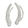 Lex & Lu Sterling Silver CZ Ear Climber Earrings - 2 - Lex & Lu