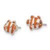 Lex & Lu Sterling Silver Polished Enameled Clown Fish Post Earrings - 2 - Lex & Lu