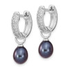 Lex & Lu Sterling Silver RH7-8mm Wte/Blk FWC Pearl CZ Changeable Earring - 6 - Lex & Lu