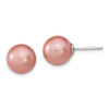 Lex & Lu Sterling Silver w/Rhodium 10-11mm Wht/Pink Shell Pearl 3 Earrings Set - 2 - Lex & Lu