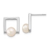 Lex & Lu Sterling Silver RH 7-8mm Button FWC Pearl Square Post Earrings - Lex & Lu