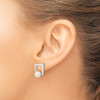 Lex & Lu Sterling Silver RH 7-8mm Button FWC Pearl Square Post Earrings - 3 - Lex & Lu