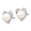 Lex & Lu Sterling Silver RH 7-8mm White Button FWC Pearl Post Earrings - 2 - Lex & Lu