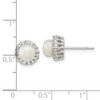 Lex & Lu Sterling Silver w/Rhodium CZ & FWC Pearl Post Earrings - 4 - Lex & Lu