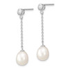 Lex & Lu Sterling Silver RH 8-9mm Rice FWC Pearl CZ Dangle Earrings LAL110544 - 2 - Lex & Lu