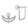 Lex & Lu Sterling Silver w/Rhodium Shell Pearl & CZ Detachable Earring - Lex & Lu
