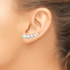 Lex & Lu Sterling Silver RH 5-8mm White Button FWC Pearl Ear Climber Earrings - 3 - Lex & Lu