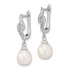 Lex & Lu Sterling Silver RH7-8mm Wte Rice FWC Pearl CZ Dangle Earrings - 2 - Lex & Lu