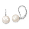 Lex & Lu Sterling Silver RH 8-9mm Round FWC Pearl Leverback Earrings - Lex & Lu