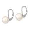 Lex & Lu Sterling Silver RH 8-9mm Round FWC Pearl Leverback Earrings - 2 - Lex & Lu