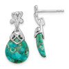 Lex & Lu Sterling Silver w/Rhodium w/Reconstituted Turquoise Dangle Earrings - Lex & Lu