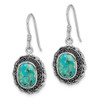 Lex & Lu Sterling Silver w/Rhodium Antiqued w/Recon. Turquoise Earrings - 2 - Lex & Lu