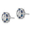 Lex & Lu Sterling Silver w/Rhodium Blue Spinel & CZ Flower Post Earrings - 2 - Lex & Lu