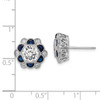 Lex & Lu Sterling Silver w/Rhodium Blue Spinel & CZ Flower Post Earrings - 4 - Lex & Lu