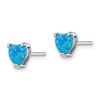 Lex & Lu Sterling Silver w/Rhodium Created Opal Set of 3 Heart Earrings - 5 - Lex & Lu