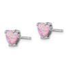 Lex & Lu Sterling Silver w/Rhodium Created Opal Set of 3 Heart Earrings - 6 - Lex & Lu