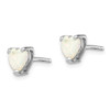 Lex & Lu Sterling Silver w/Rhodium Created Opal Set of 3 Heart Earrings - 7 - Lex & Lu