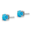 Lex & Lu Sterling Silver w/Rhodium White/Pink/Blue Cr. Opal Set/3 Earrings - 5 - Lex & Lu