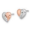 Lex & Lu Sterling Silver w/Rhodium & Rose Gold-plated CZ Heart Earrings LAL110616 - 2 - Lex & Lu