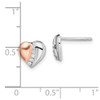 Lex & Lu Sterling Silver w/Rhodium & Rose Gold-plated CZ Heart Earrings LAL110616 - 4 - Lex & Lu