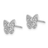 Lex & Lu Sterling Silver w/Rhodium CZ Butterfly Post Earrings LAL110635 - 2 - Lex & Lu