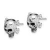 Lex & Lu Sterling Silver w/Rhodium Antiqued Enameled Skull Post Earrings - 2 - Lex & Lu