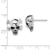 Lex & Lu Sterling Silver w/Rhodium Antiqued Enameled Skull Post Earrings - 4 - Lex & Lu