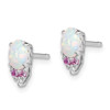 Lex & Lu Sterling Silver w/Rhodium Diamond Cr.Pink Sapp, Simulated Opal Earrings - 2 - Lex & Lu
