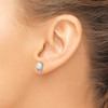 Lex & Lu Sterling Silver w/Rhodium Diamond Cr.Pink Sapp, Simulated Opal Earrings - 3 - Lex & Lu