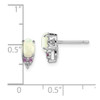 Lex & Lu Sterling Silver w/Rhodium Diamond Cr.Pink Sapp, Simulated Opal Earrings - 4 - Lex & Lu