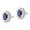 Lex & Lu Sterling Silver w/Rhodium CZ & Synthetic Blue Sapphire Earrings - 2 - Lex & Lu