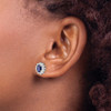 Lex & Lu Sterling Silver w/Rhodium CZ & Synthetic Blue Sapphire Earrings - 3 - Lex & Lu