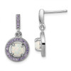 Lex & Lu Sterling Silver w/Rhodium Created Opal Purple CZ Post Earrings - Lex & Lu