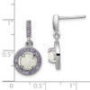 Lex & Lu Sterling Silver w/Rhodium Created Opal Purple CZ Post Earrings - 4 - Lex & Lu