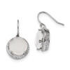 Lex & Lu Sterling Silver w/Rhodium CZ & Milky White Glass Stone Earrings - Lex & Lu